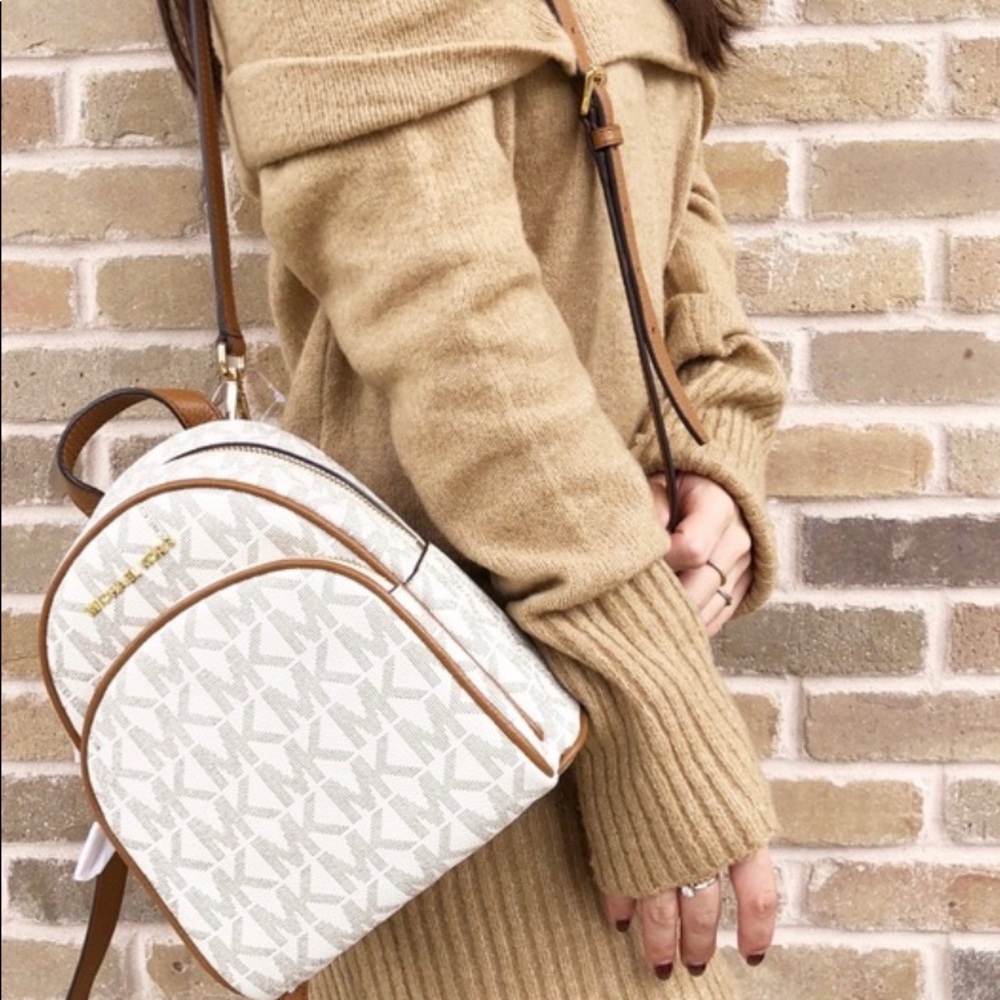 NWOT MK Mini backpack Abbey Vanilla/ Acorn color